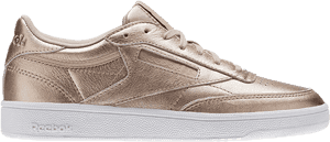 金屬金色 Reebok Classic 運動鞋，白色鞋底
