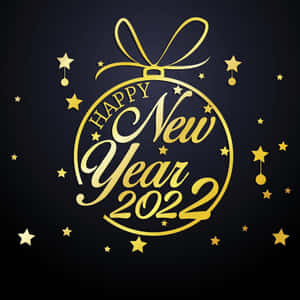 深色背景上帶有星星的金色新年2022裝飾。 — 新年快樂 2020 壁紙