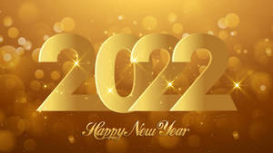 金色2022文字，帶有閃爍燈光，適合新年慶祝。 — 新年快樂 2020 壁紙