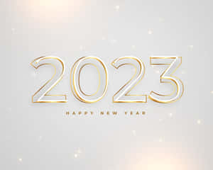 金色2023文字附閃爍效果，用於新年慶祝 — 5:4 壁紙