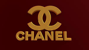 金色Chanel標誌在酒紅色背景上 — 香奈兒標誌 壁紙
