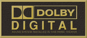此家庭劇院標牌中安裝的Dolby Digital音響系統 — Off white 標誌 壁紙