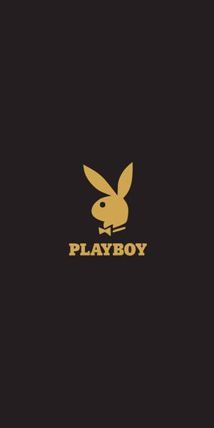 金色Playboy兔子標誌，配有蝴蝶結，置於黑色背景上。 — 紅色天鵝絨 壁紙