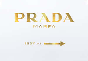 金色Prada Marfa標誌，附有1837英里箭頭 — Off white 標誌 壁紙