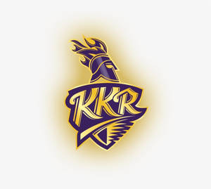 紫色和金色的KKR運動隊標誌，帶有火焰頭盔和發光效果。 — 加爾各答騎士隊 壁紙