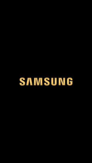 黑色背景上的金色 Samsung 標誌 — 三星 壁紙
