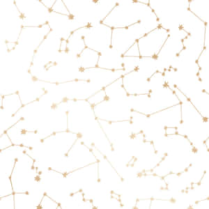 白色背景上的金色星座，用於壁紙設計。 — 夜空 壁紙
