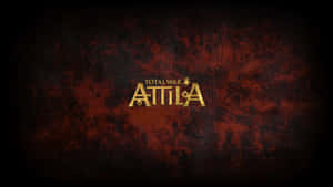 深紅色皮革紋理背景上的 Total War Attila 遊戲標誌 — 昏暗 壁紙