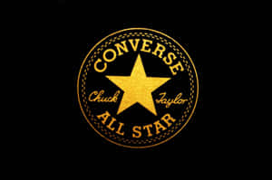 黑色背景上的金色Converse All Star標誌 — Converse 壁紙