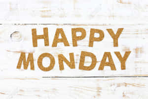 白色木質背景上以軟木字母顯示的 happy monday 文字 — 快樂星期一 壁紙