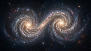 深空中兩個形如雙子座的星系正在合併。 — 雙子座 壁紙
