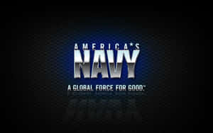 America's Navy 標誌及標語在深色紋理背景上