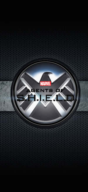 Agents of S.H.I.E.L.D. 標誌在深色六角形背景上，帶有發光效果。 — iPhone 17 Pro Max 壁紙