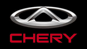 Chery汽車標誌，銀色徽章和紅色文字。 — 好看汽車 壁紙