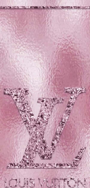 閃爍的粉紅色 Louis Vuitton 標誌壁紙，帶有閃亮質感。 — 粉嫩粉彩美學 壁紙