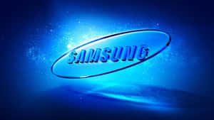 Samsung標誌在星光燦爛的數位空間中發出藍光。 — 三星 壁紙