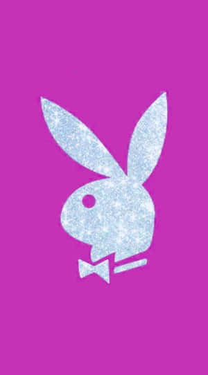 在洋紅色背景上帶有亮粉質感的Playboy兔子標誌 — 花花公子 GIF 壁紙