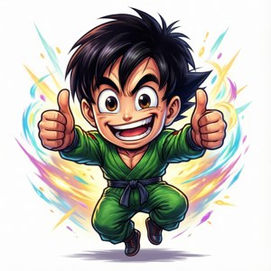 可愛的Q版李洛克豎起大拇指。 — 李洛克 壁紙