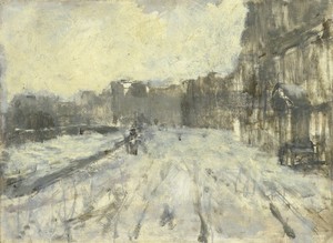 喬治·亨德里克·布雷特納的作品《阿姆斯特丹羅金街》，創作於約1880年至1923年間，材質為木板油畫。將此藝術作品下載為高解析度桌布。