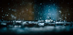 夜間雨滴在潮濕表面上飛濺的特寫。 — 風景 壁紙