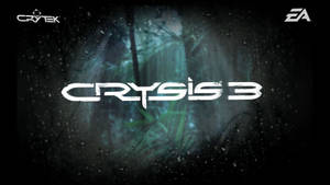 Crysis 3遊戲標誌透過濕透的窗戶看到，背景是叢林。 — Off white 標誌 壁紙