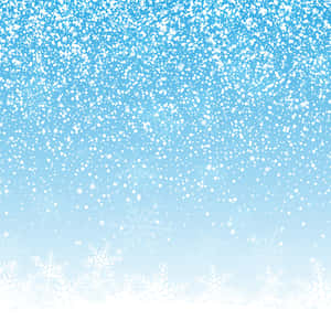 雪花在寧靜的冬日天空中飄落，底部有霜凍圖案。 — 冬季風景 壁紙