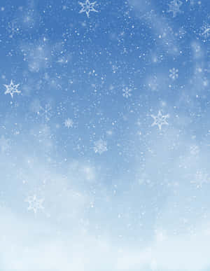 雪花在清澈的藍色冬日天空中飄落。 — 冬季風景 壁紙