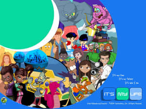 來自PBS Kids節目《It's My Life》的彩色動畫角色，以圓形設計呈現。 — Pbs Kids 壁紙