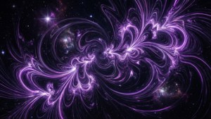 黑暗太空中發光的分形圖案，營造出令人著迷的視覺效果。 壁紙
