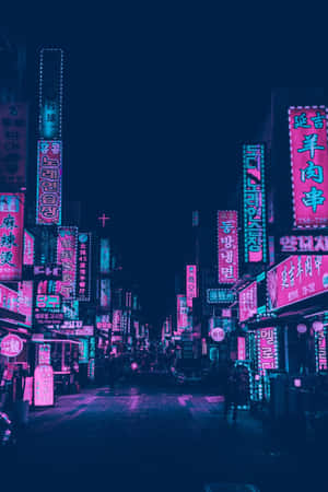 霓虹城市背景 — 鄰里 壁紙