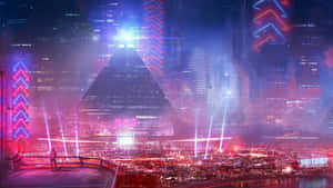 霓虹城市背景 — 鄰里 壁紙