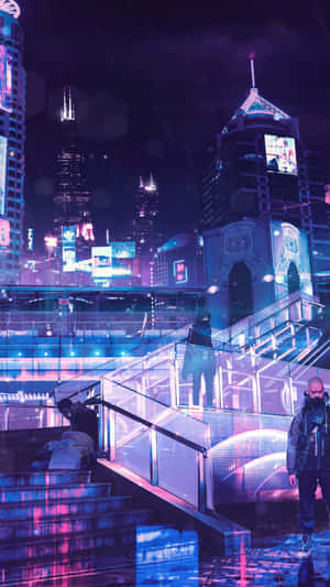 霓虹城市背景 — 鄰里 壁紙