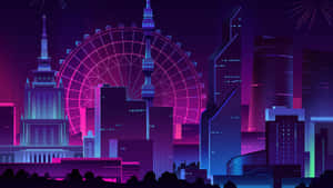 霓虹城市背景 — 鄰里 壁紙