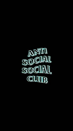 霓虹藍色發光文字 anti social social club 在黑色背景上 — 社群 壁紙