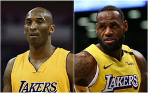 高比拜仁和勒邦占士在比賽中身穿湖人球衣。 — 科比· Bryant 壁紙
