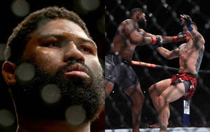 戰士在八角籠中MMA比賽旁的臉部特寫。 — 終極格鬥冠軍賽 壁紙