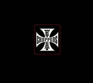 West Choppers Coast 的黑白標誌，帶紅色輪廓 — 改裝摩托車 壁紙
