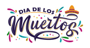 Dia de los Muertos 慶祝字體搭配墨西哥闊邊帽和五彩紙屑 — 陣亡將士紀念日 壁紙