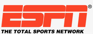 ESPN標誌，標語The Total Sports Network，橙色和黑色。