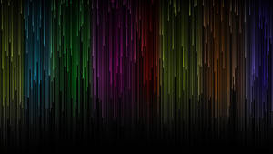黑色背景上色彩繽紛的垂直線條的數位雨。 — 暗黑美學電腦 壁紙