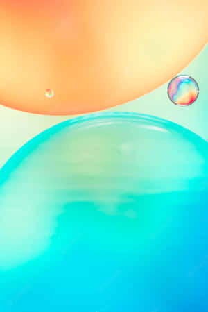 漂浮在漸變背景上的彩色液體球體和彩虹色氣泡 — Huawei MatePad 11.5 (2025) 壁紙