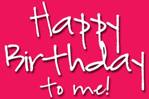 粉紅色背景上的白色文字Happy Birthday to me