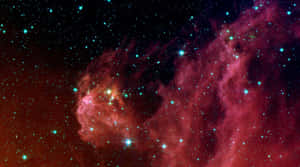 在深空中帶有發光星星的彩色星雲。 — 宇宙美學 壁紙