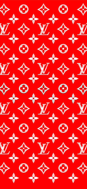 紅色和白色Louis Vuitton字母組合圖案壁紙。 — 1284x2778 壁紙