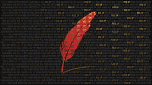 紅色羽毛帶金色星星在勵志文字背景上 — 漢密爾頓 壁紙