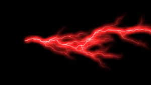 紅色閃電在黑色背景上劃過，邊緣發光。 — 閃電麥坤 壁紙
