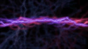 電光般的紫色和粉紅色閃電劃過黑暗的宇宙背景。 — 閃電 壁紙