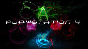 PlayStation 4 標誌被色彩繽紛的霓虹燈條環繞。 — 霓虹 壁紙