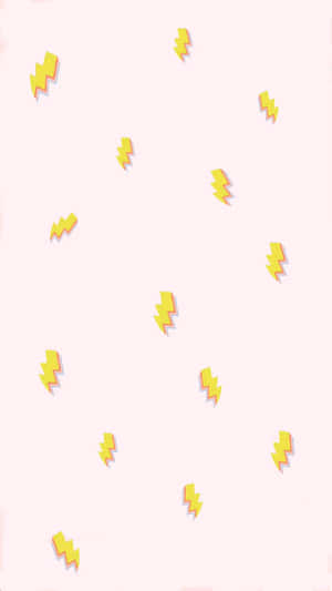 粉紅色背景上的黃色閃電圖案 — 低對比 壁紙