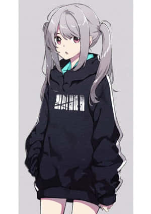 動漫女孩帽T圖片 — 可愛動漫女孩 壁紙